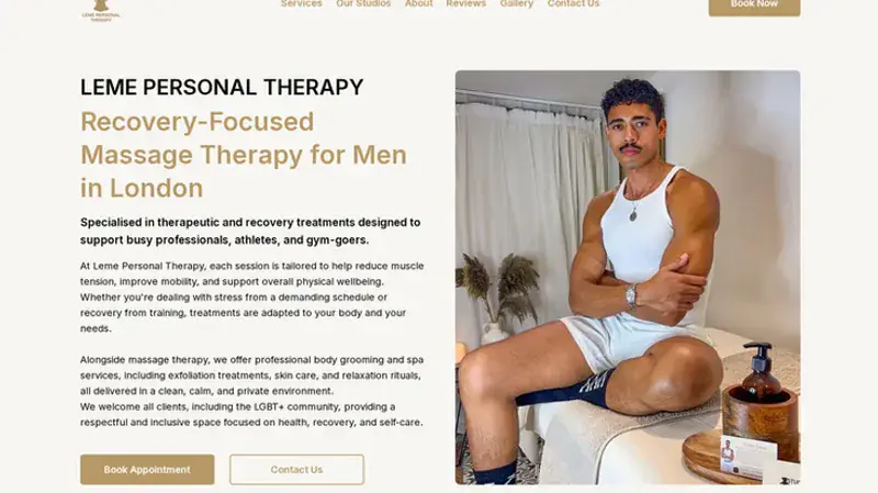 Leme Personal Therapy website designed and built by WebOws Design